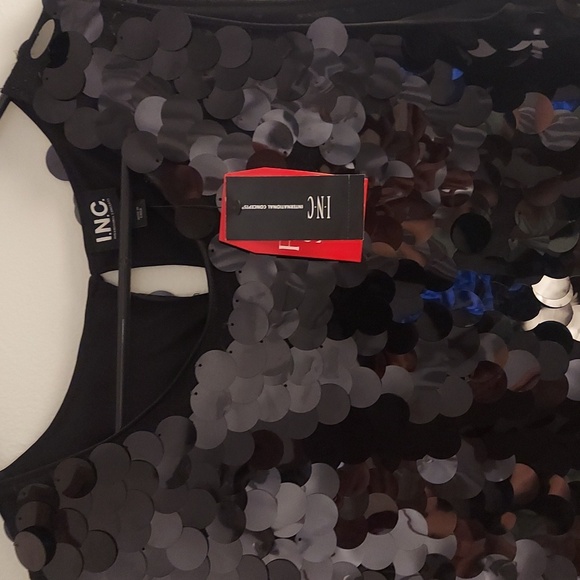 I.N.C. International Concepts Sequins Shift Dress Deep Black Size XL - Picture 6 of 9